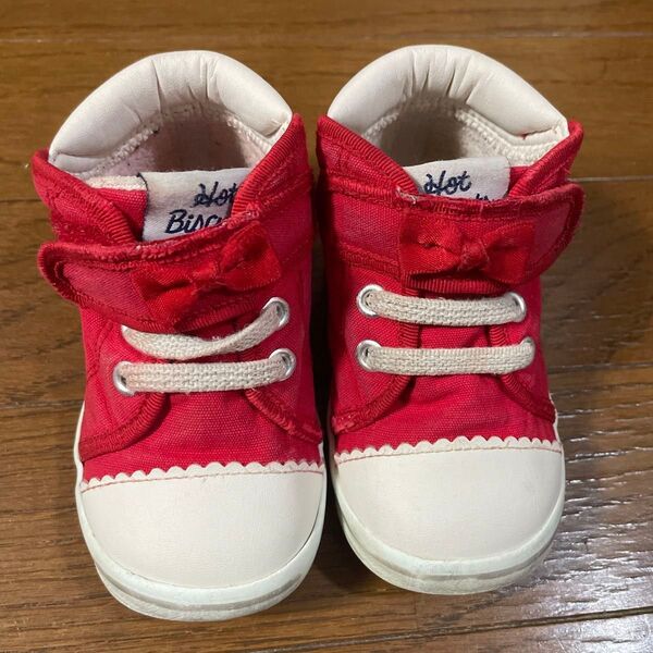 ミキハウス ホットビスケッツ 赤リボン13.5cm 女の子