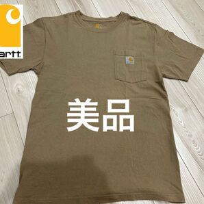 美品☆Carhartt ヘビーウェイトポケットTシャツ ブラウン