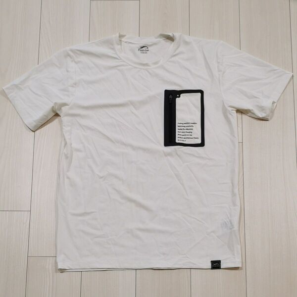 Find Out ワークマン 冷感アクティブストレッチTシャツ 白 メンズМサイズ ナイロン ポケット