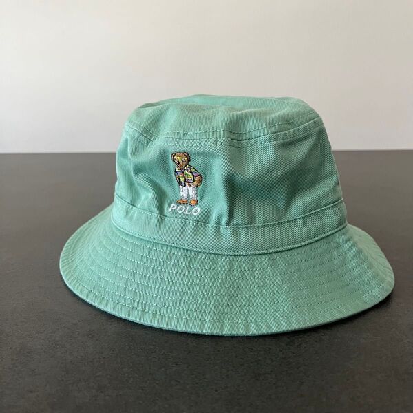 【新品未使用品】Polo Ralph Lauren ポロベア ハット 緑 タグ付 バケットハット POLO 52cm
