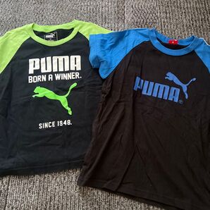 PUMA Tシャツ 2枚セット 黒 ブラック ラグラン袖