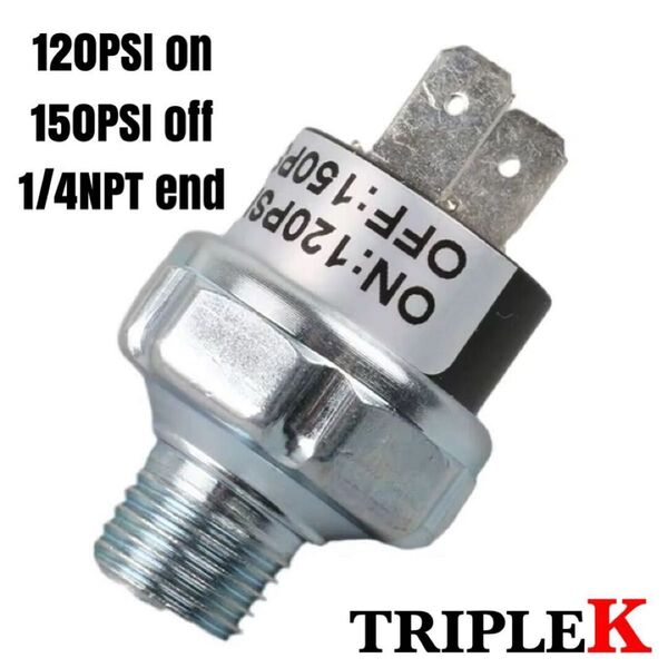 プレッシャースイッチ 120-150 1/4NPT 12V エアサス エアホーン等に♪