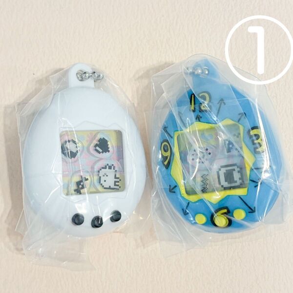 たまごっち シャカシャカチャームコレクション たまごっち ブルー 白 まるっち くちぱっち