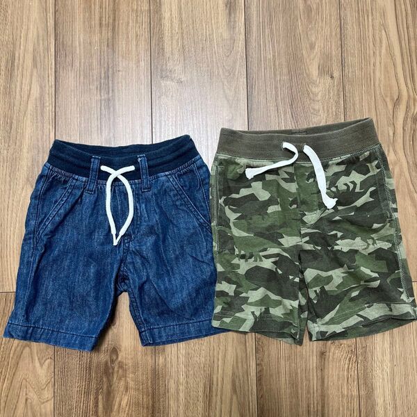 【H&M デニム100㎝】【babyGAP 迷彩柄3years】ハーフパンツ2枚セット