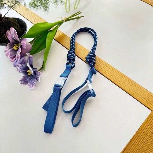 【再出品可】【クーポン対象】新品ボールアンドチェーン 用 ストラップ パラコード 青 ブルー エコバッグ トートバッグ
