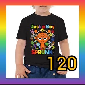 【再出品可】Sprunki Plush スプランキー Tシャツ 120 黒 ブラック