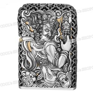 不動明王 全面装飾 フルオーダー フルメタルジャケット Zippo 和柄 和彫り ジッポ ジッポー シルバー ゴールド 銀 金