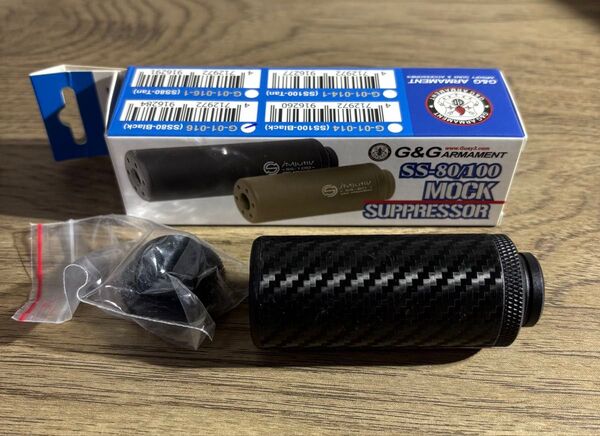 送料無料 G&G MOCK SUPPRESSOR サプレッサー カーボン調 サイレンサー サバゲー ミリタリー