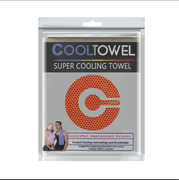 COOLTOWEL クールタオル 冷却タオル 熱中症対策 新品 オレンジ色 スポーツ 冷感タオル アウトドア