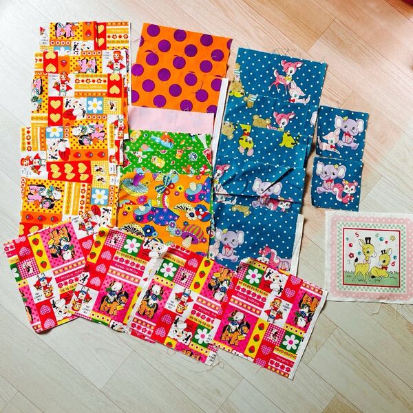 ハギレ はぎれ 布 生地 レトロ アニマル まとめ売り