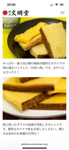 横濱文明堂 カステラ お買得意パック2号 プレーン 2箱 アウトレット品
