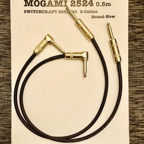 MOGAMI 2524 楽器用ケーブルペア 0.5m 2本ペア 新品 スイッチクラフト 226/280 ギターシールドケーブル