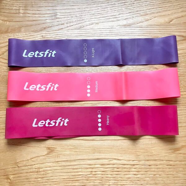 Letsfit トレーニングゴムバンド 3本セット エクササイズ用ループバンド