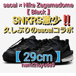 【29cm】 激レア sacai × Nike Zegamadome Black サカイ ナイキ ゼガマドーム ゼガマ