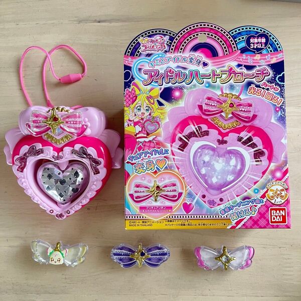 美品 アイドルプリキュア アイドルハートブローチ&プリキュアリボン3点セット キミとアイドルプリキュア