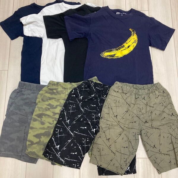 Tシャツ ユニクロ 半ズボン 150 双子 8点セット キッズ クリーパー