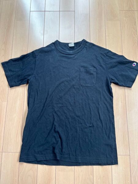championチャンピオン純正ワンポイントマークポケット付半袖Tシャツ黒XL中古