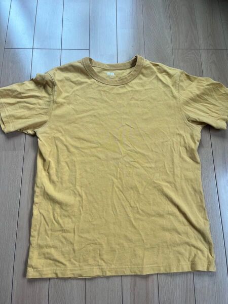 ユニクロUNIQLOクルーネックT(半袖)中古Tシャツ黄色Lサイズ