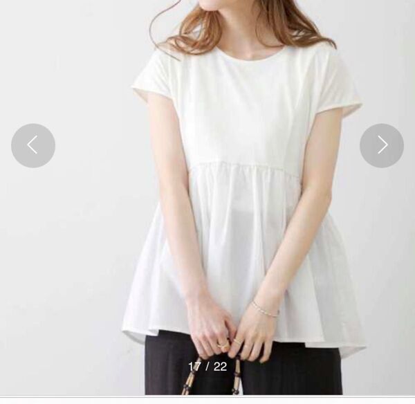 アーバンリサーチサニーレーベル ペプラム Tシャツ カットソー 半袖 白