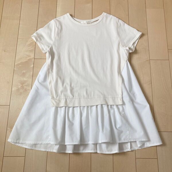 grove グローブ ペプラムフェイクレイヤードプルオーバー 半袖 Tシャツ