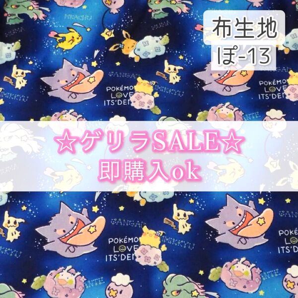【!SALE!】ぽ-13 ポケモン ☆ 生地 シーチング 1枚分