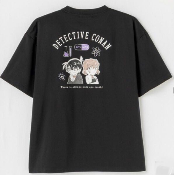 新品 名探偵コナン 江戸川コナン 灰原哀 半袖 Tシャツ 黒 メンズ Mサイズ L,LLにサイズ変更可能 匿名配送 夏物