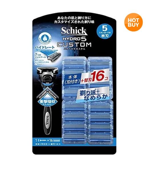【新品未開封】 Schick Hydro5 Custom 本体+替刃16P 5枚刃 シック ハイドロ5 カスタム 髭剃り ひげそり