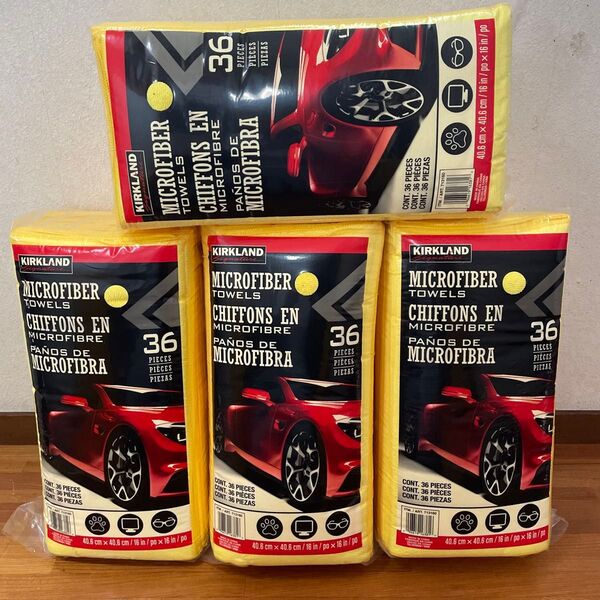【新品未開封】 カークランドシグネチャー マイクロファイバー タオル 144枚 36枚×4 洗車 Microfiber Towel