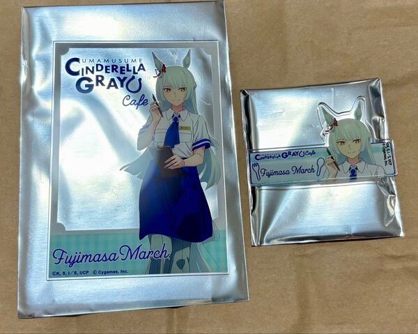 ウマ娘シンデレラグレイ カフェ ブランチパーク 物販 フジマサマーチ アクリルバッジ アクリルクリアカード