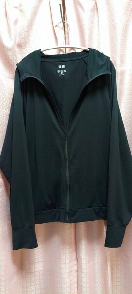 UNIQLO ユニクロ エアリズムUVカットフルジップパーカレディースブラック XXL タグ無し新品