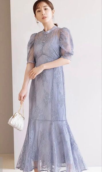 田中みな実 花柄レースリボンマーメイドワンピース GRL M