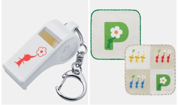 ピクミン ミニタオルハンカチ1個 ホイッスルキーホルダー 1個