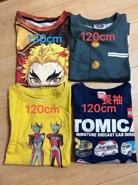 キッズ 半袖Tシャツ 3枚と薄い 長袖1枚 ユニクロ 鬼滅の刃など