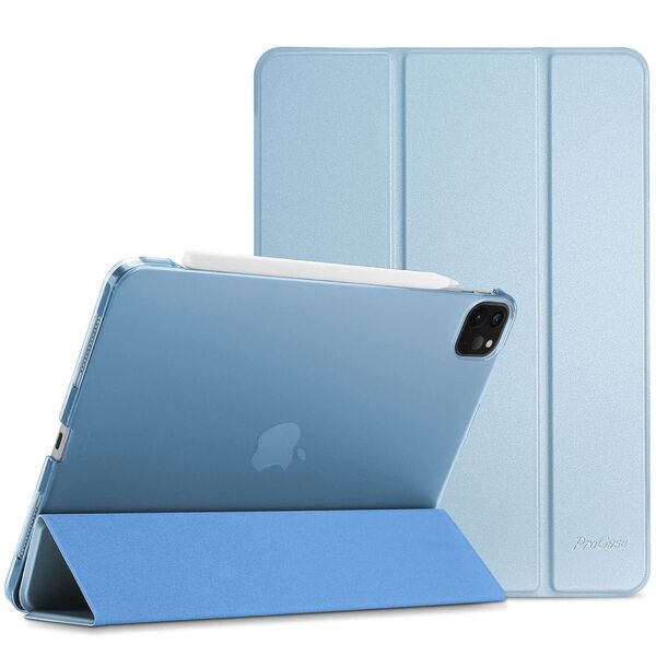 iPad Pro 11 ケース 耐衝撃 三つ折り スタンド 水色 軽量 保護ケース