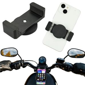 ワンタッチ設置 強力クランプ スマホホルダー マグネット仕様 SNS撮影用 バイク用 燃料タンク設置可 コンパクト 三脚