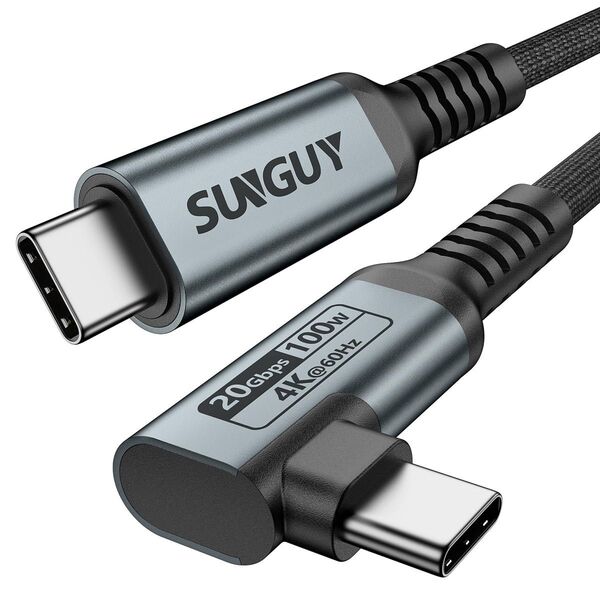 240W USB C to C ケーブル 2M PD超高速充電 L字