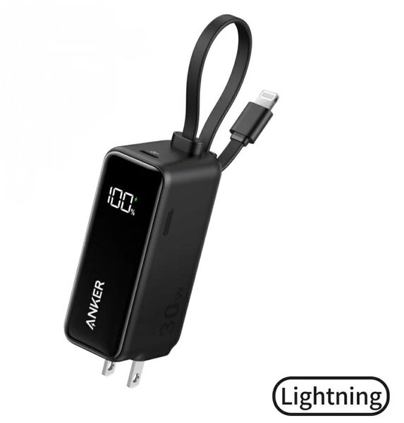 【新品未開封】Anker Power Bank (30W, Fusion, Built-In ライトニングケーブル)