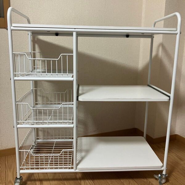 ホワイトスチールキッチンラック