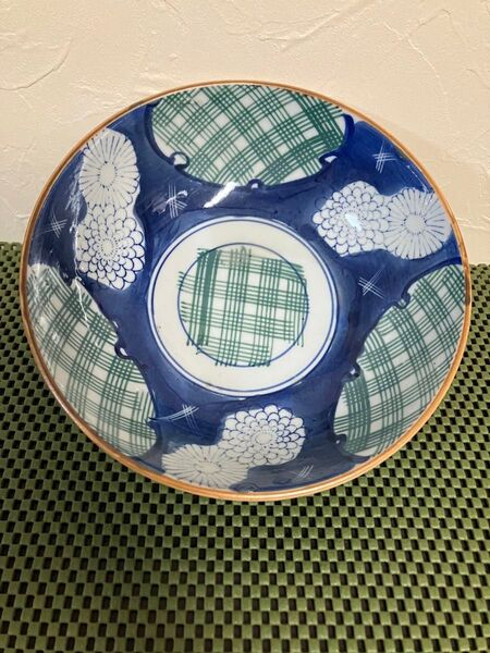 昭和レトロ 深皿 どんぶり 和食器 和皿 瀬戸物 大鉢 当時もの 有田焼 染付 古伊万里