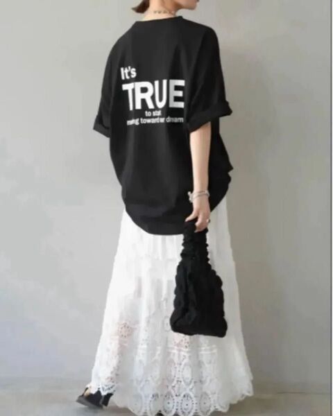 バックロゴプリントビッグTシャツ ブラック リュミエ lumier 同型 新品
