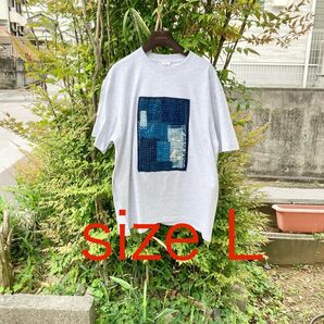 880 襤褸 tシャツ 古布 リメイク 藍染 藍染め パッチワーク 刺し子 ヴィンテージ オリジナル