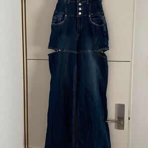 ハイスリットハイウエストワイドジーンズ