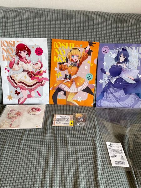 新品 未使用 推しの子展 かな MEMちょ あかね クリアファイル3枚 かな アクリルスタンド 缶バッジ アクア アクリルスタンド