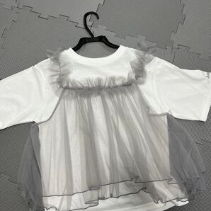 アンジュシャルムトゥールモンド ドッキングフリルTシャツ