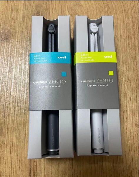 uni-ball ZENTO ローラーボールペン 2本セット 0.5mm/0.38mm 黒