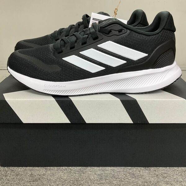 adidas アディダスレディーススニーカーランニングジョギングシューズブラックホワイト 新品 23.5 アディダスシューズ