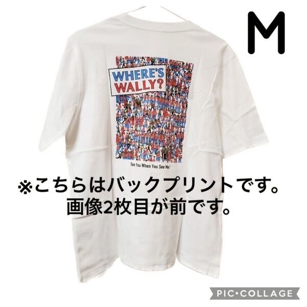 GU ウォーリーをさがせ グラフィックT ホワイト 半袖 M ジーユー WHERE'S WALLY? ティーシャツ Tシャツ 白