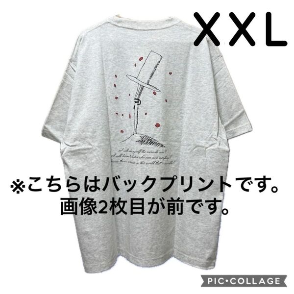 GU ONE PIECE Tシャツ チョッパー 半袖 ライトグレー XXL 2XL 3L ワンピース ヒルルクの桜 新品 海賊旗