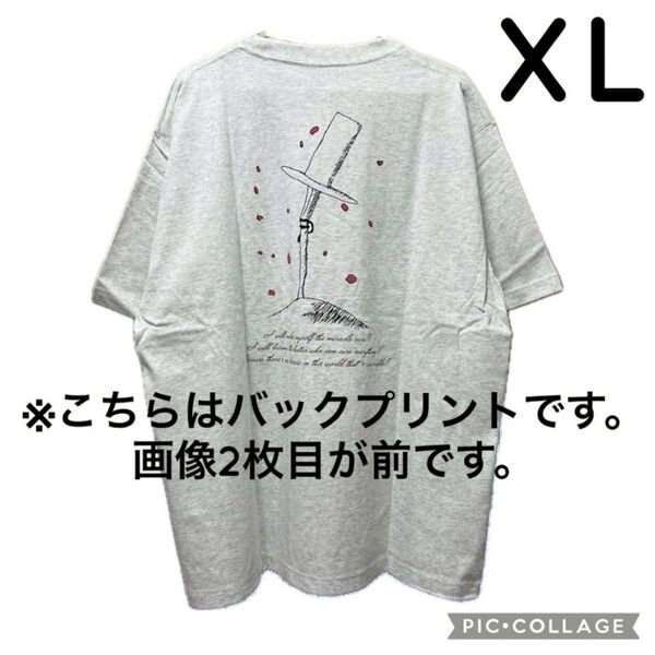 GU ONE PIECE Tシャツ チョッパー 半袖 ライトグレー XL LL ワンピース ヒルルクの桜 海賊旗 ティーシャツ