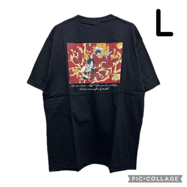 GU ONE PIECE グラフィックT エース 半袖 ブラック L 黒 ワンピース Tシャツ ティーシャツ ジーユー 新品 黒